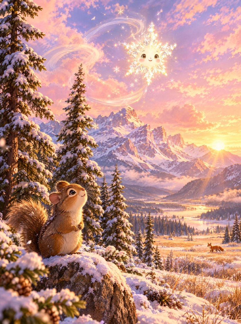 Cover of Snowflake's Big Journey, a winter bedtime story