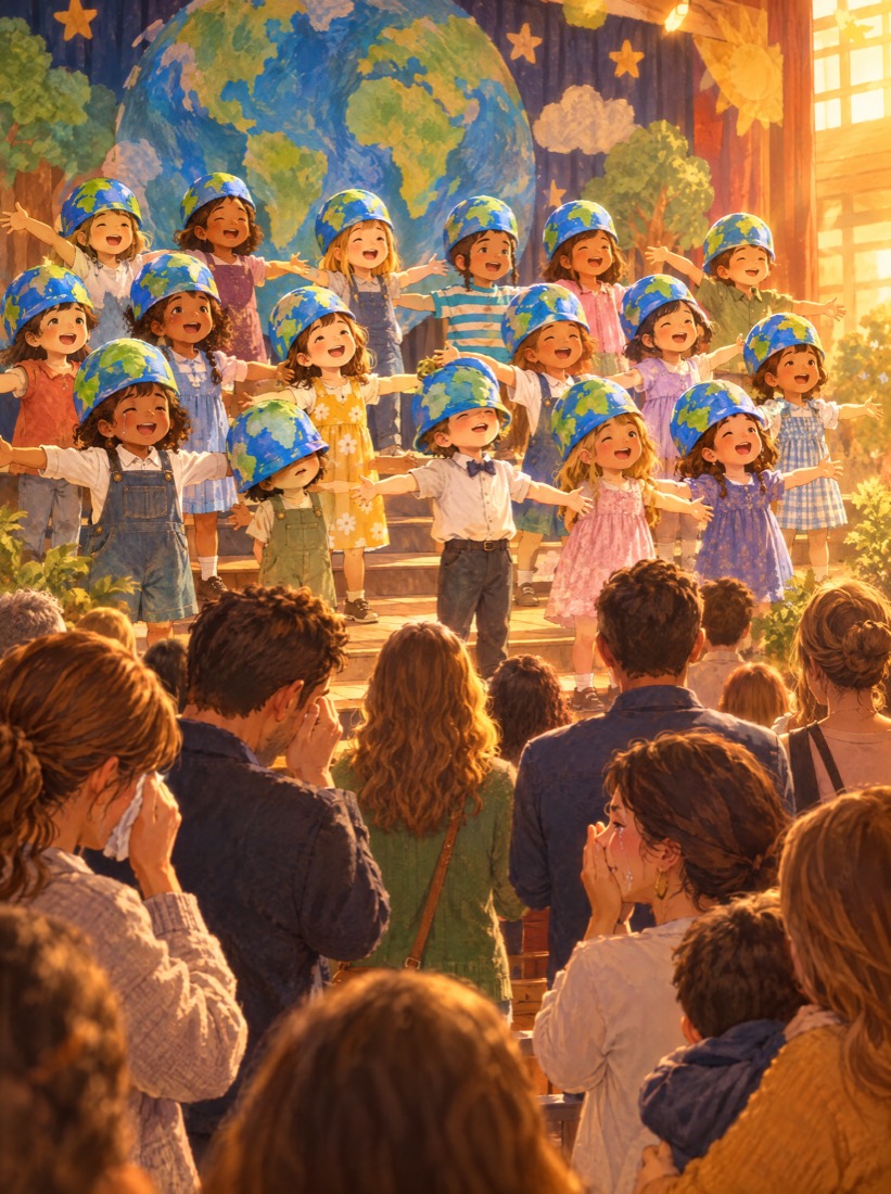 Children performing at a school concert
