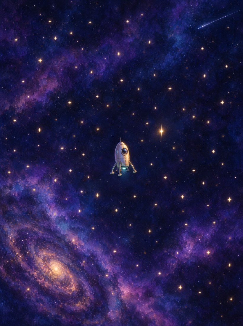 Illustration for the story Counting Stars from our Rocket Adventures series