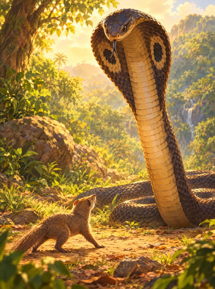 Illustration: Cobra mongoose