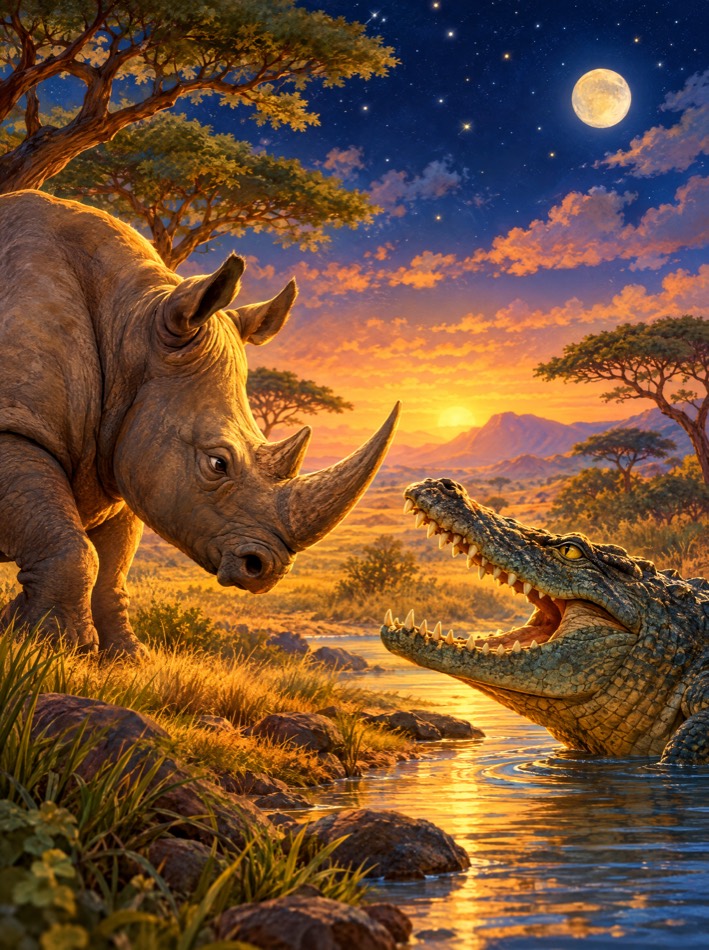 Illustration: Rhino hippo